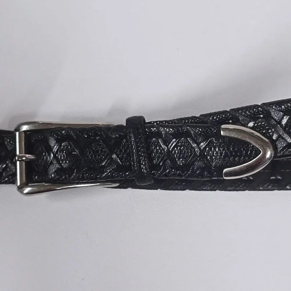 Torino Leather Company Italy‎ & USA Lizard Leather Braided Belt 36